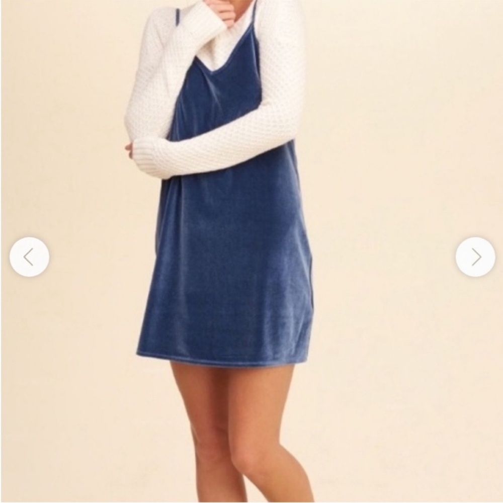Hollister Blue Velvet Cami Dress